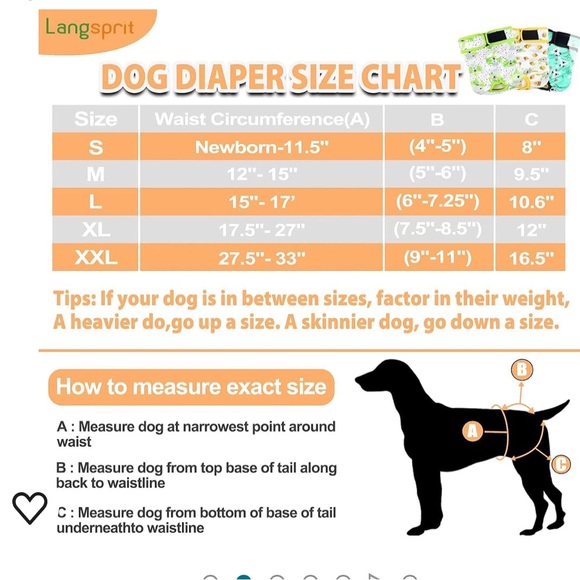 Langsprit Floral Large 3 Pair of Washable female Reuseable Dog Diapers n… - Picture 2 of 15